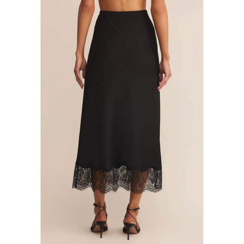 NEW Z SUPPLY cinder lace trim maxi skirt in black - Picture 3 of 5